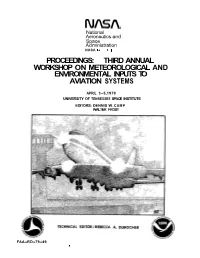 Third Annual Workshop on Meteorological and Environmental Inputs to Aviation Systems