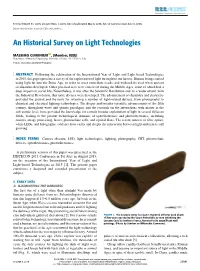 An Historical Survey on Light Technologies