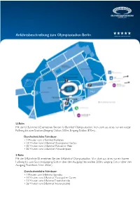 Anfahrtsbeschreibung Zum Olympiastadion Berlin