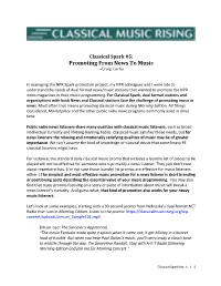 Classical Spark #5: Promoting from News to Music --Craig Curtis