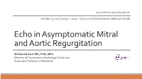 Echo in Asymptomatic Mitral and Aortic Regurgitation