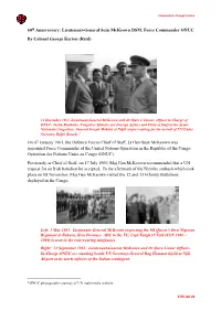 Lieutenant-General Seán Mckeown DSM, Force Commander ONUC by Colonel George Kerton (Retd)