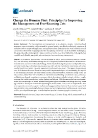 Principles for Improving the Management of Free-Roaming Cats