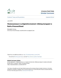 Womenpreneurs in a Digital Environment: Utilizing Instagram to Build a Personal Brand