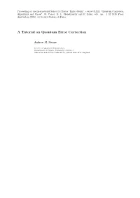 A Tutorial on Quantum Error Correction