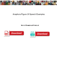 Anaphora Figure of Speech Examples