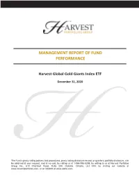 Annual Management Report of Fund Performance Contains Financial Highlights but Does Not Contain the Complete Annual Financial Statements of the Fund