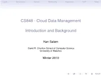 CS848 - Cloud Data Management