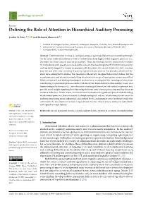 Defining the Role of Attention in Hierarchical Auditory Processing