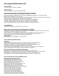 Ora Headquarters Directory