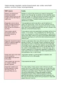 TERF Rhetoric Vs Reality