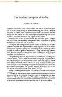 The Buddhist Conception of Reality