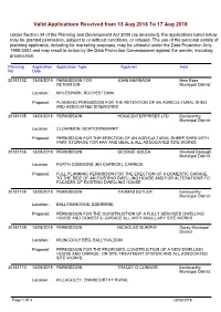 Valid Applications Received from 13 Aug 2018 to 17 Aug 2018