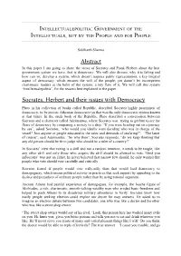 Abstract Socrates, Herbert and Their Issues with Democracy