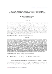 Beyond the Principles of Bioethics: Facing the Consequences of Fundamental Moral Disagreement