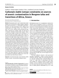 Carbonate Stable Isotope Constraints on Sources of Arsenic