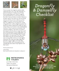 Dragonfly and Damselfly Checklist