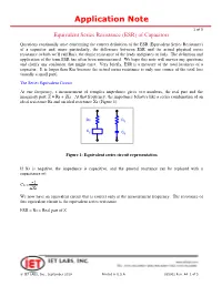 Equivalent Series Resistance (ESR) of Capacitors