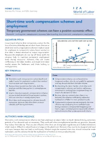 Short-Time Work Compensation Schemes and Employment