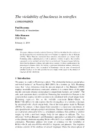 The Violability of Backness in Retroflex Consonants