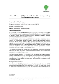 (TOR) for the Verification of Farmers Implementing Livelihood Mount Elgon Project