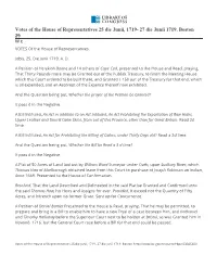 27 Die Junii 1719. Boston 29 W C VOTES of the House of Representatives