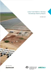 Large-Scale Battery Storage Knowledge Sharing Report