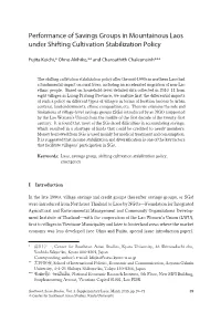 Performance of Savings Groups in Mountainous Laos Under Shifting Cultivation Stabilization Policy