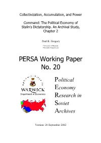 PERSA Working Paper No. 20