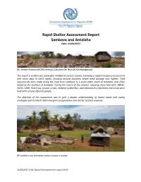 Rapid Shelter Assessment Report Sambava and Antalaha Date: 21/03/2017