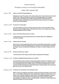 Archive of Events at the Research Institute of Irish and Scottish Studies