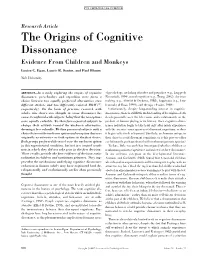 Cognitive Dissonance Evidence from Children and Monkeys Louisa C
