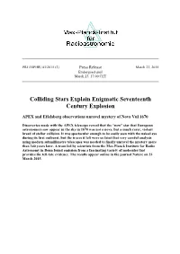 Colliding Stars Explain Enigmatic Seventeenth Century Explosion