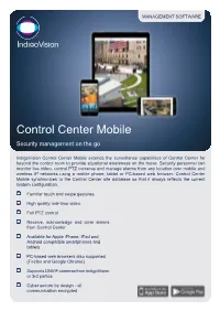 Control Center Mobile Security Management on the Go