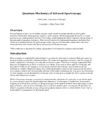 Quantum Mechanics of Infrared Spectroscopy