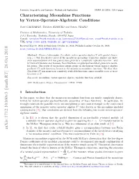 Characterizing Moonshine Functions by Vertex-Operator-Algebraic Conditions