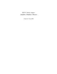 LTCC Basic Course: Analytic Number Theory Andrew Granville