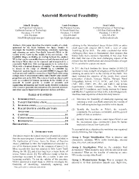 Asteroid Retrieval Feasibility