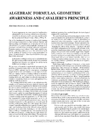 Awareness and Cavalieri's Principle