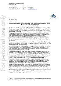 For Personal Use Only Use Personal for in Excess of A$670 Million, EBITDA in Excess of A$215 Million (Based on Pro-Forma FY2010) and Strong Cash Flow Generation