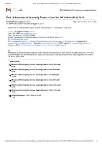 Fwd: Submission of Quarterly Report - Case No