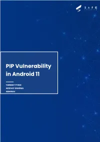 PIP Vulnerability in Android 11