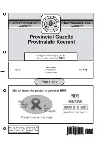 Provincial Gazette Provinsiale Koerant The