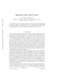 Quantum Gates and Circuits