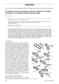The Effect of the Process Variables on the HPLC Separation of Tricyclic Neuroleptics on a Calixarene-Bonded Stationary Phase