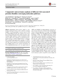 Comparative Interactomics Analysis of Different ALS-Associated Proteins