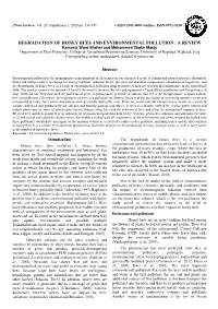 Degradation of Honey Bees and Environmental Pollution