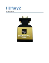 Hdfury2 USER MANUAL