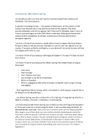 Introduction: Our Athens Spring
