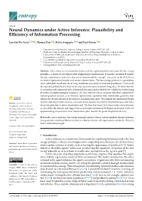 Neural Dynamics Under Active Inference: Plausibility and Efficiency